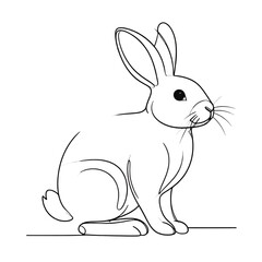 Obraz premium Cute cartoon Easter bunny rabbit illustration with egg on a white background