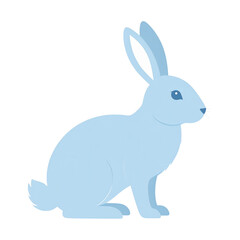 Obraz premium Cute white bunny illustration isolated on white background, perfect for a fun spring or Easter animal vector design