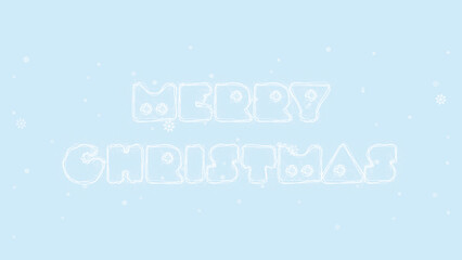 blue merry christmas scribble typography background vector design