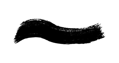 black ink brush strokes and lines hand-drawn grunge textures for graphic design isolat