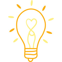 Cute Lamp Heart Illustration