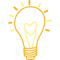 Cute Lamp Heart Illustration