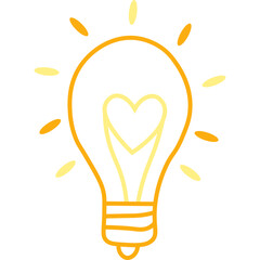 Cute Lamp Heart Illustration