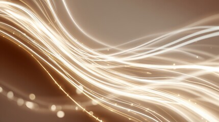 Abstract New Year background with soft glowing light trails, white and gold tones, elegant celebration mood