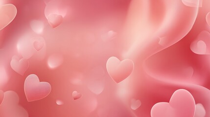 Elegant Valentine Day background with soft pink tones, subtle heart shapes, romantic minimal style