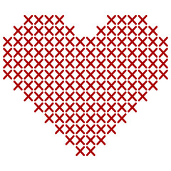 cross stitch heart vector