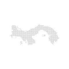 dotted halftone black silhouette of panama map isolated. panama country map for travel and presentation. panama halftones map vector illustration.  world maps circle. global map.