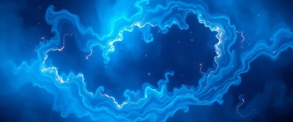 Abstract swirling blue nebula texture, deep space cosmic background, smooth, serenity