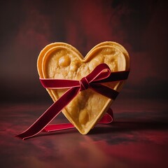 Heart Shaped Taco With Red Ribbon Romantic Food Art