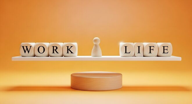 Achieving worklife balance wooden blocks spelling work and life on a perfectly balanced scale