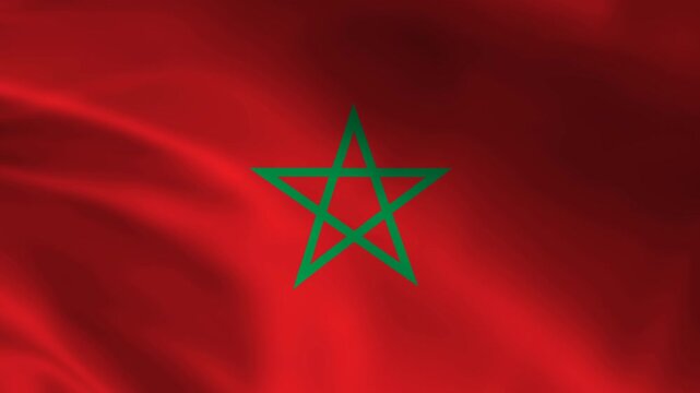 waving flag of morocco 4k motion video
