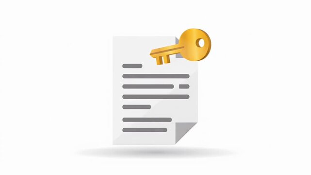 Animated paper document icon with yellow sticky note on a white background