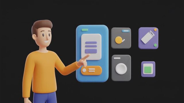 Clean 3D Human Assembling Modular UI Components for App Design