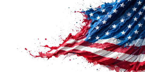 Us United state America flag with patriotism, star, america, american, us, flag, united Waterfcolor 