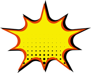 Comic Explosion Graphic Element, Comic Explosion, Comic Explosion Effect, Retro Comic Starburst Effects, Dynamic Pop Art Explosion Shape