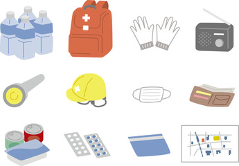 防災グッズ　アイコンセット © tachin