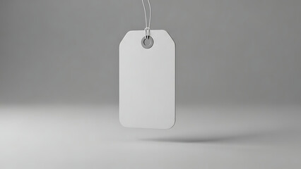 Fototapeta premium Blank Price Tag Hanging in Air Isolated on Transparent Background for Retail