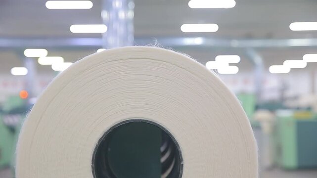 Cotton group in spinning production line factory, rotating mechanical equipment