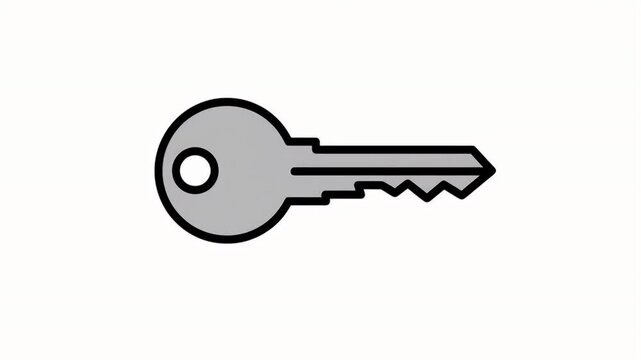 Simple key icon line art vector illustration isolated on white background security access