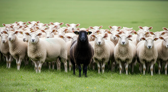 in herd of black sheep one white sheep, difference between white sheep and black sheep, white sheep in black sheep , difference between mindset, difference between evil and good deeds, 