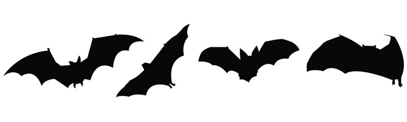 flying bats  silhouette vector illustration.