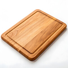 wood cutting board on white background