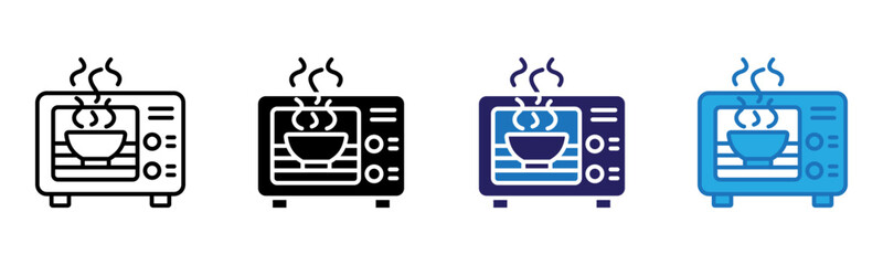 Microwave Icon Multi Style Vector Illustration