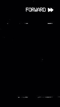 Retro VHS Fast Forward Glitch Effect Overlay. Vintage Noise, Defects, and Digital Artifacts Animation. 4k video animation seamless loop