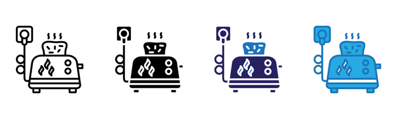 Toaster Icon Multi Style Vector Illustration