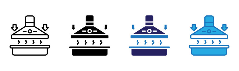 Cooker Hood Icon Multi Style Vector Illustration