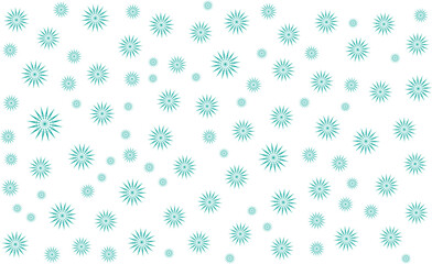Turquoise Snowflake Seamless Winter Pattern White Background