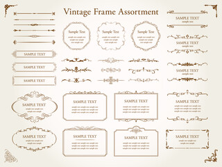 European luxury  vintage frame and decorative border illustration set.