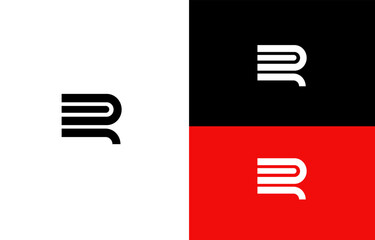 Modern Geometric Letter R Monogram Logo Design