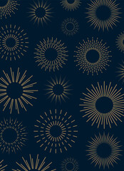 Holiday Greeting Card designs. Elegant pattern with pine trees, snowflakes, stars, fireworks, santa. Striped candy cane Christmas or New Year decoration seamless pattern. Red and white diagonal stripe