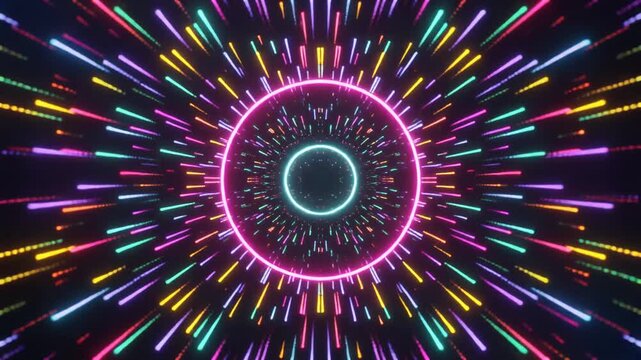  Dynamic fireworks animation composed of layered modern circles and arcs