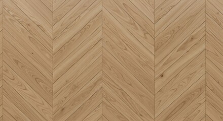 Natural light wood planks arranged in a classic chevron pattern, showcasing wood grain texture and warm tones