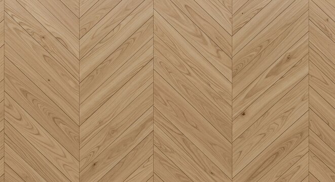 Natural light wood planks arranged in a classic chevron pattern, showcasing wood grain texture and warm tones