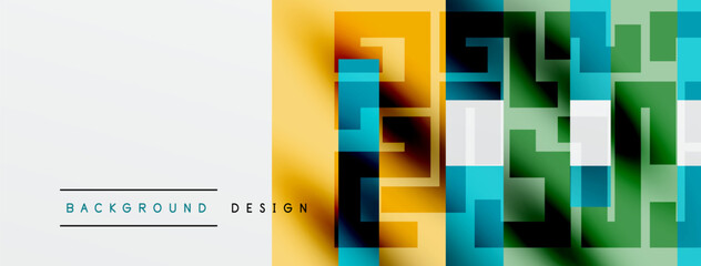 Abstract geometric pattern. Colorful squares create modern design. Gradient transitions offer visual interest, suitable background element.