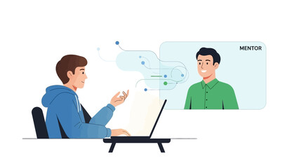 virtual mentoring session between a young individual and a mentor for career guidance