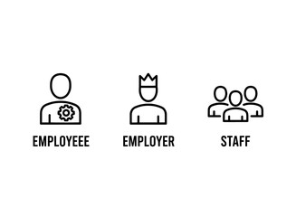 Employee Employer Staff Minimal Bold Line Icon Set