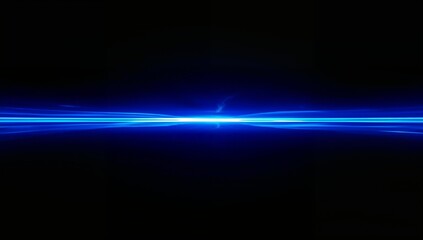 Horizontal Blue Energy Beam Sci Fi Background