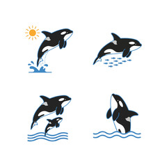 Majestic Orca Swimming Gracefully in the Ocean © Anang