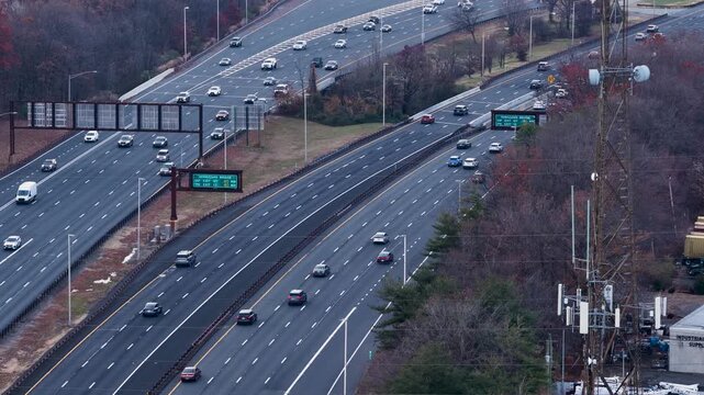 Aerial view of Garden State Parkway near Sayreville, New Jersey