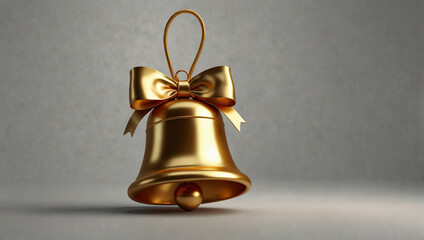 Golden Christmas Bell Ornament. generative ai
