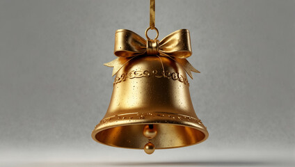 Golden Christmas Bell Ornament. generative ai