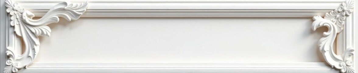 Elegant white wood picture frame, ornate detail, wedding, white wood, carved