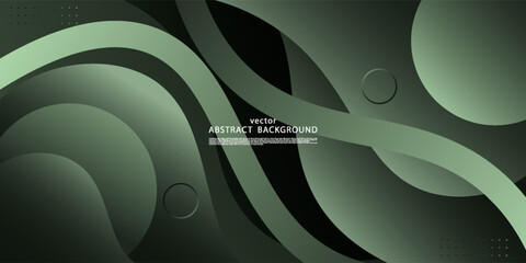 Abstract green wave background with a wave concept design and curved lines. A cool banner background style. EPS10 vector.