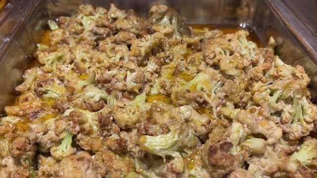 Roasted gobi fry served prepared with Indian spices