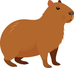 cartoon illustration of a capybara