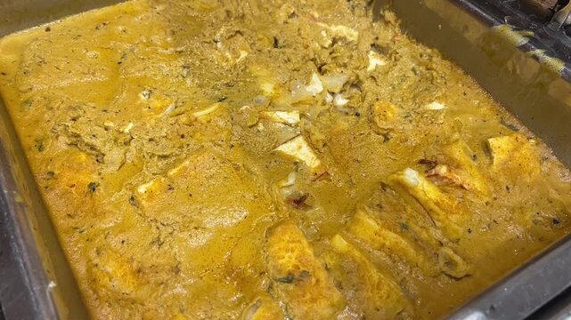 Paneer lababdar prepared in a Bengali wedding in Kolkata, India